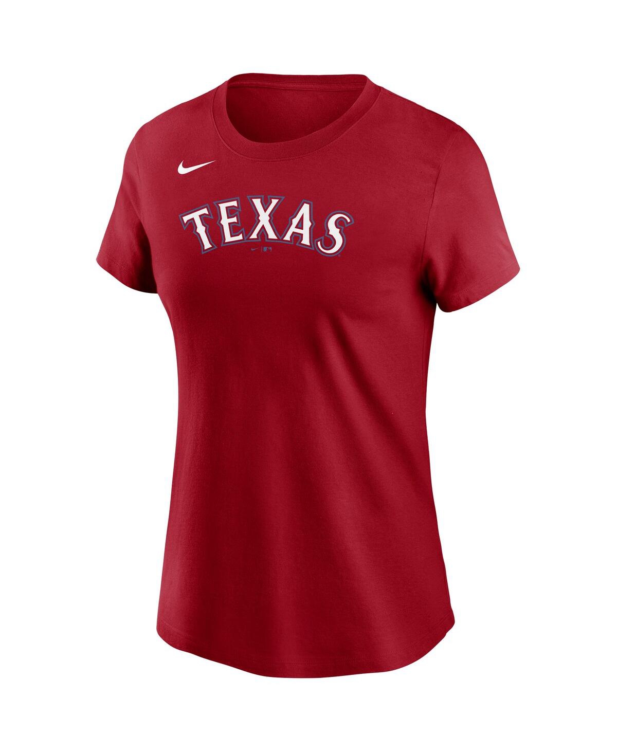 Nike Women's Red Texas Rangers Wordmark T-shirt In Red