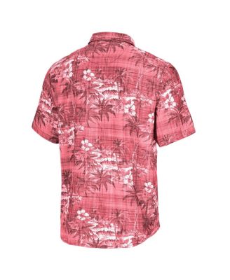 Men's Scarlet San Francisco 49ers Coconut Point Isla Palmetta Camp Button-Up Shirt