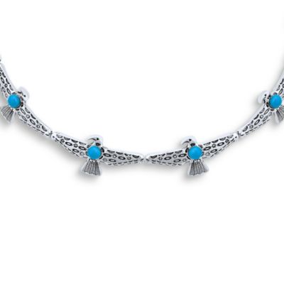 Native American Style Bohemian Soaring Bird Eagle Choker Necklace Western Jewelry Oxidized