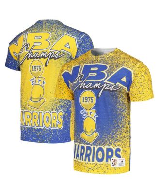Mitchell & Ness - Men's Gold Golden State Warriors Hardwood Classics 1975 NBA Champions Champ City T-Shirt