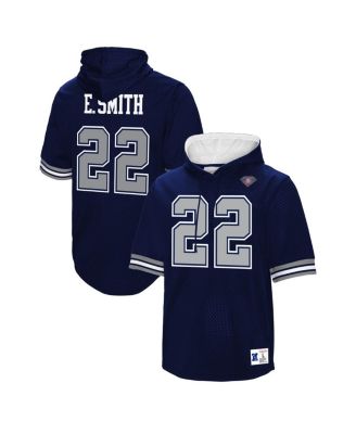 Mitchell & Ness - Men's Emmitt Smith Navy Dallas Cowboys Retired Player Mesh Name Number Hoodie T-Shirt