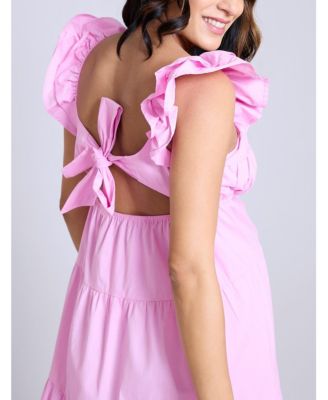 Maternity Ruffle Sleeve Tie-Back Maxi Dress - Motherhood