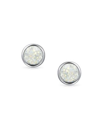 Boho Simple Fashion Bezel Set Druzy Quartz Stud Earrings Plated Brass