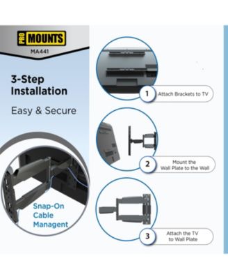 Full Motion TV Wall Mount for 32”-65” Screens, Holds up to 70lbs