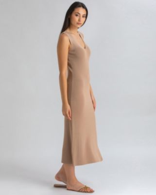 Women's Slim-Fit V-Neck Side Slit Dress Dalia