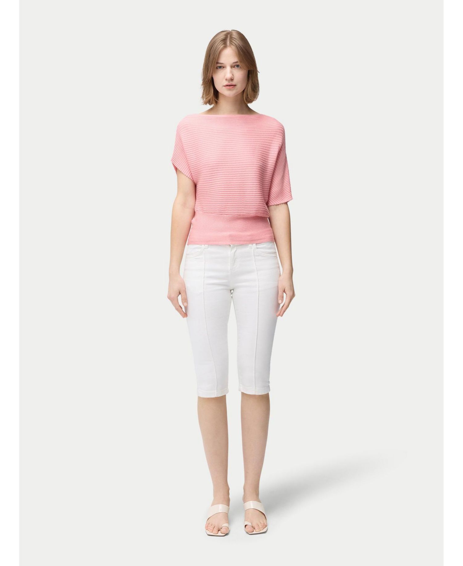 Women's Short Dolman Sleeve Cashmere Sweater