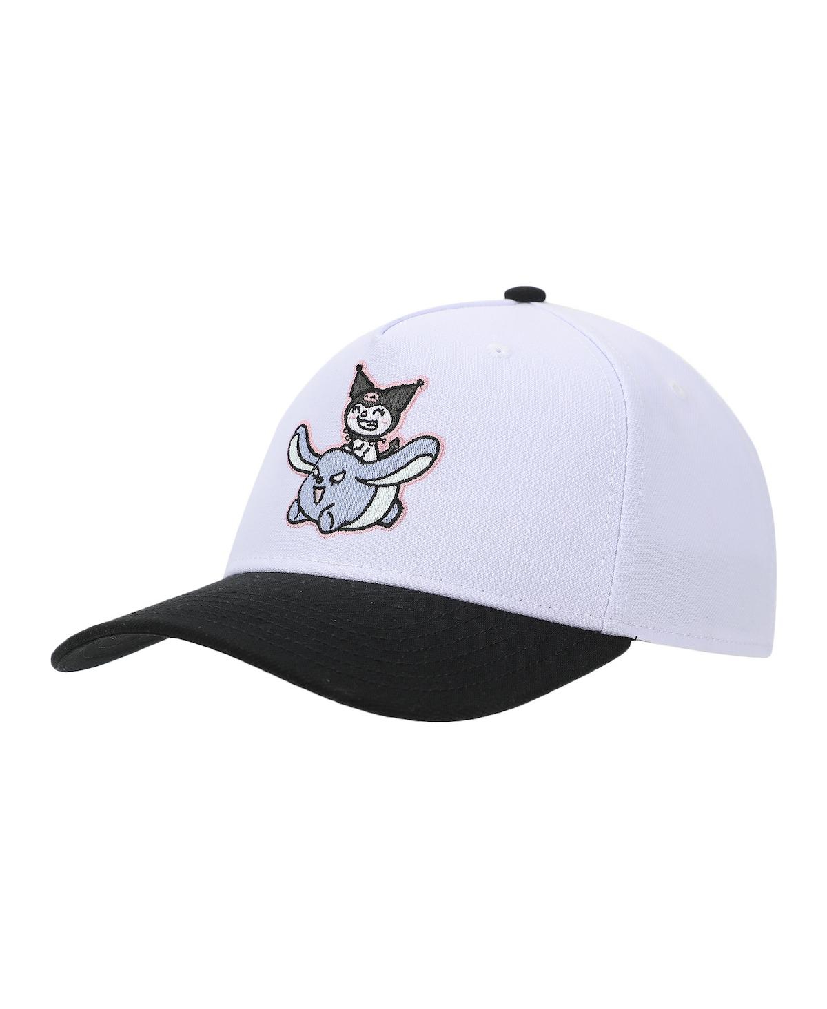 Men's Riding Baku Adult White & Black Snapback Hat - Kuromi riding baku