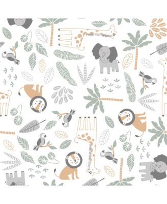 Baby Jungle Friends 100% Cotton Safari Animals Fitted Crib Sheet