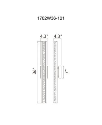 36" Metal Fiji Integrated LED Outdoor Wall Light
