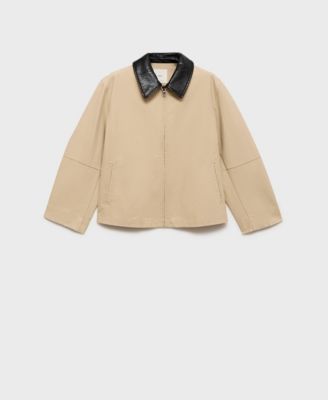 Women's Contrast Collar Cotton Jacket