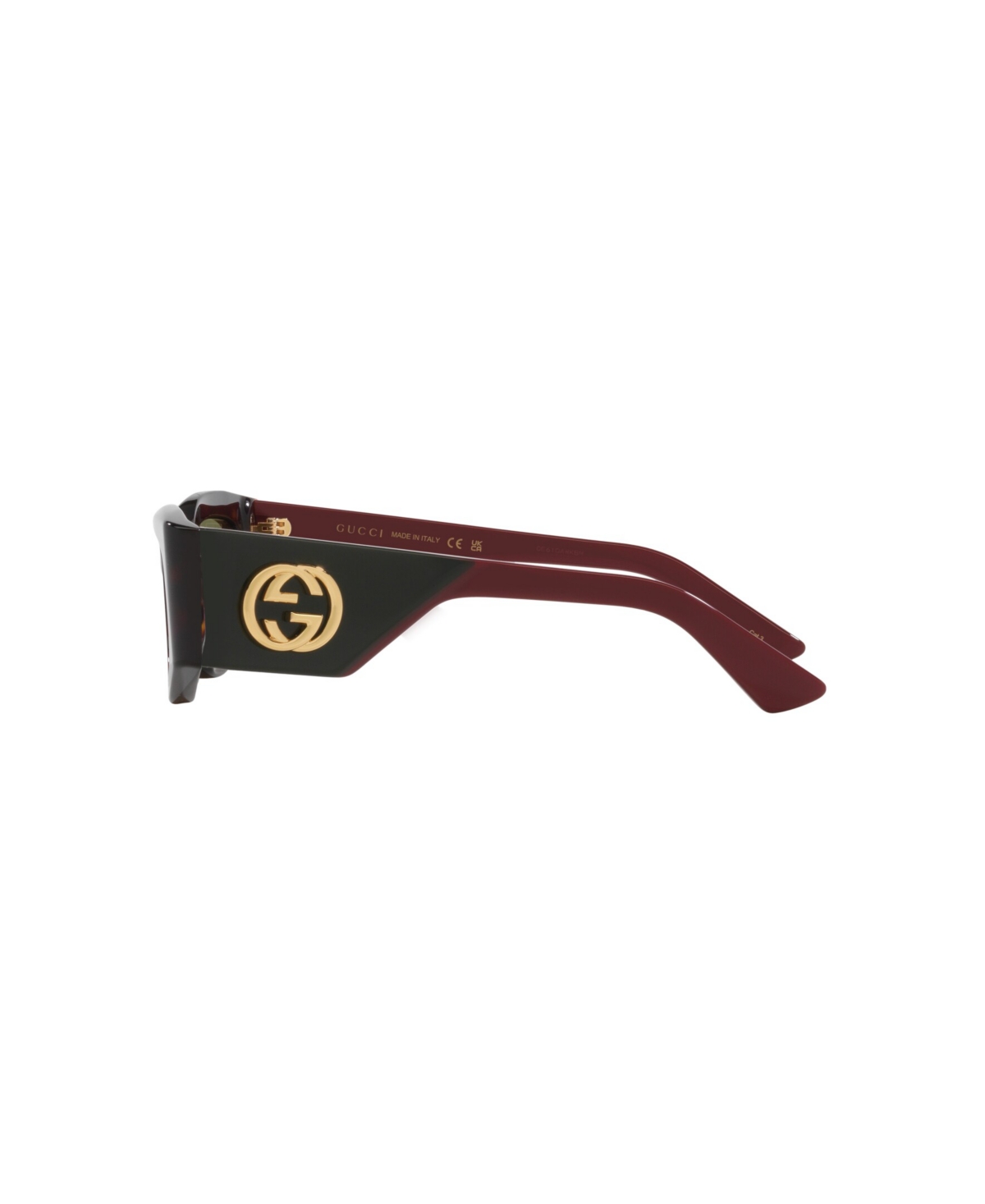 Gucci Womens Brown Gg1664s Square-shape Acetate Sunglasses In Tortoise