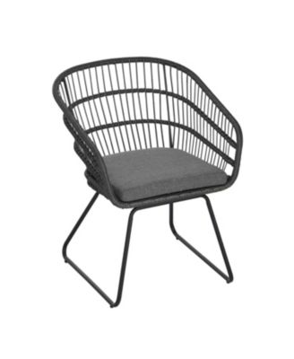 Streamdale Outdoor Rattan Dining Chairs - Set of 2, Gray Base