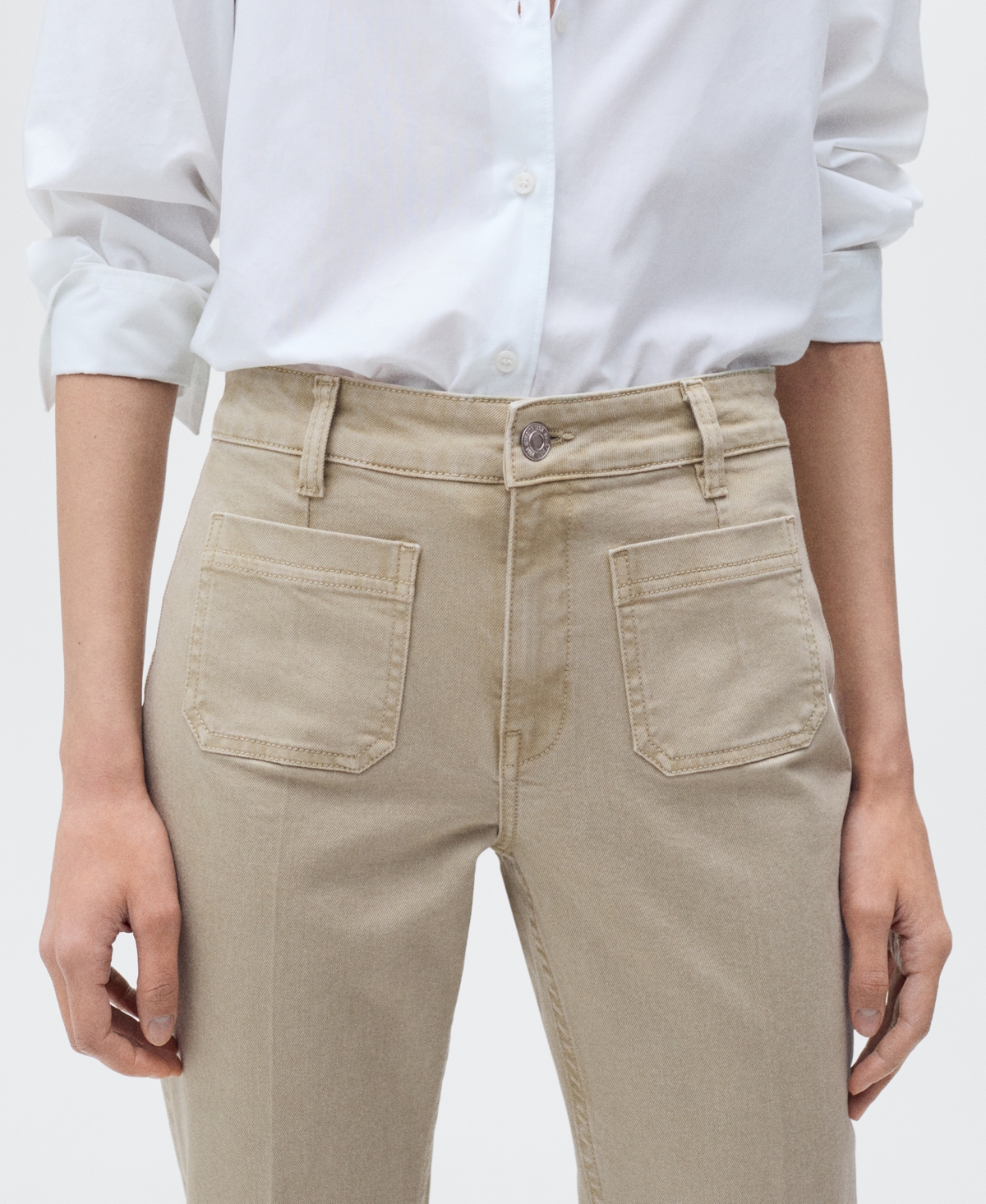 Mango Women's Flared Cropped Jeans In Pastel Green