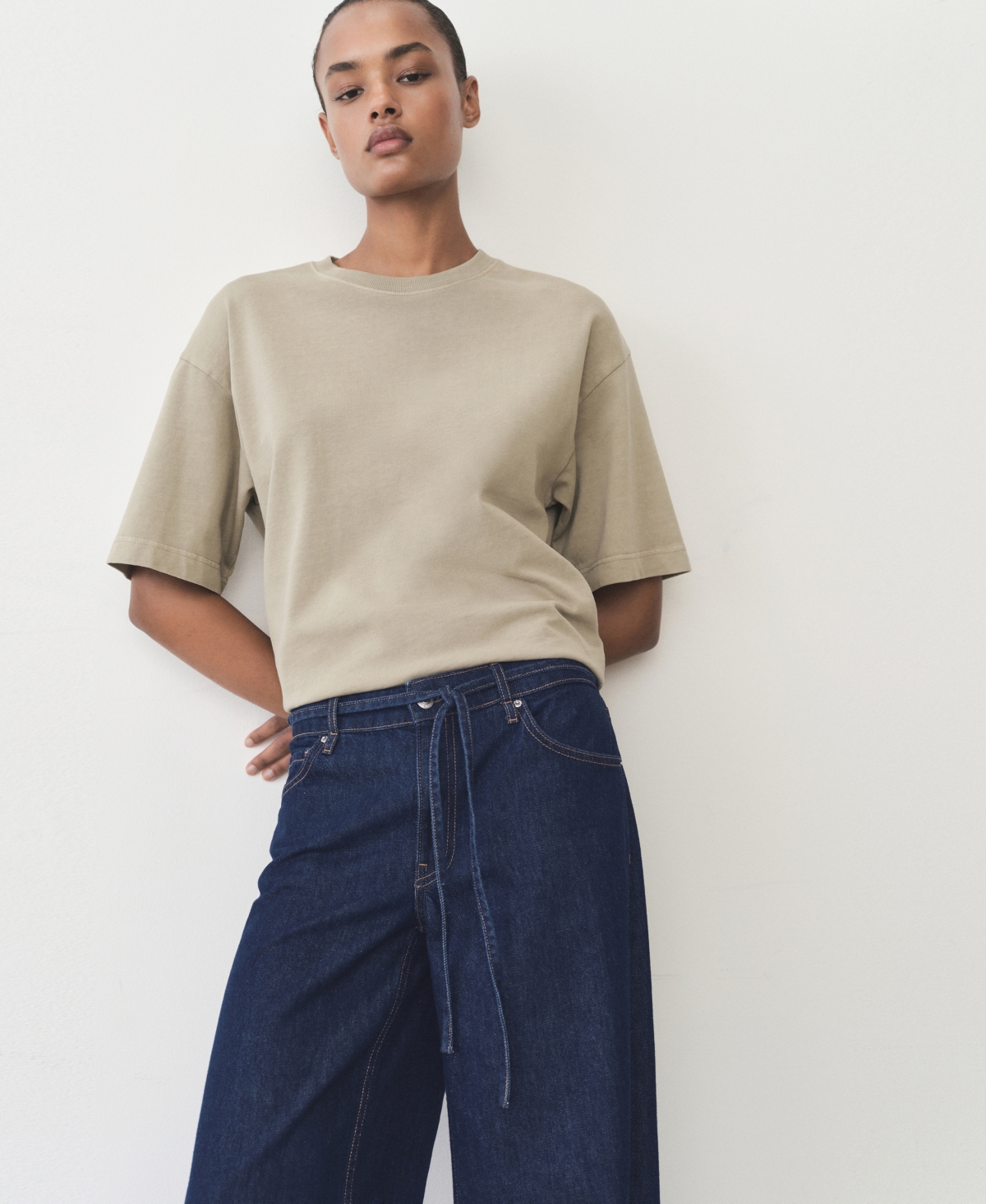 Mango Women's Low-rise Wide Leg Jeans In Open Blue