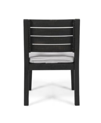 Streamdale Outdoor Dining Chair Set of 2, Dark Grey With Light Grey Cushion