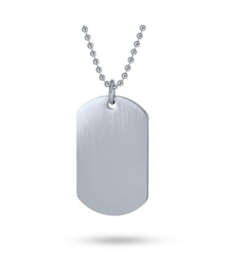 Patriotic Flag Star Dog Tag Pendant Necklace in Red White Blue Stripes