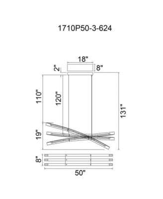 21" Metal Saber Integrated LED Chandelier