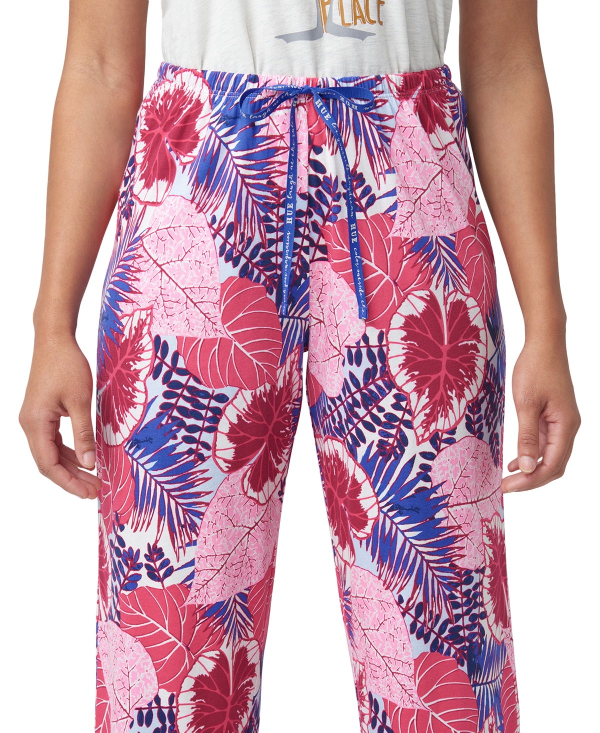 HUE WOMEN'S THE GREAT PALMS PRINTED CAPRI PAJAMA PANTS 