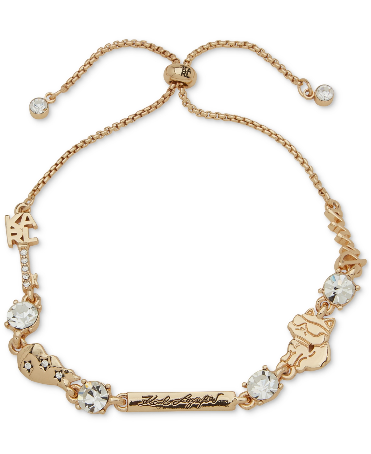 Crystal Logo Slider Bracelet - White