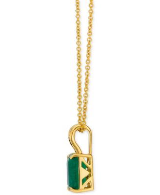 Costa Smeralda Emerald (1-1/5 ct. t.w.) & Nude Diamond Accent 20" Pendant Necklace in 14k Yellow Gold