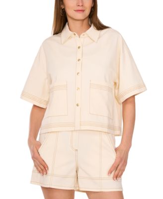 Women's Short-Sleeve Stitched Parker Jacket