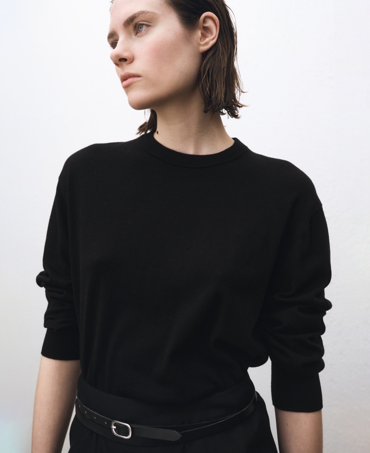 Shop Mango Women's Wool-blend Round-neck Sweater In Black
