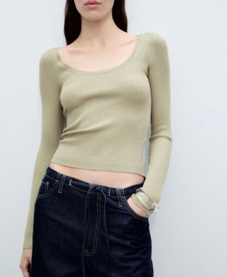 Women's Knitted Ribbed Sweater