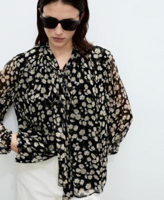 Women's Floral Tie Blouse