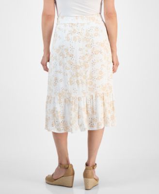 Petite Morning Glories Tiered Eyelet Skirt, Exclusively at Macy's