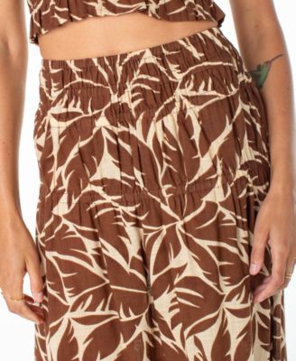 Juniors' Malia Cotton Printed Tiered Midi Skirt