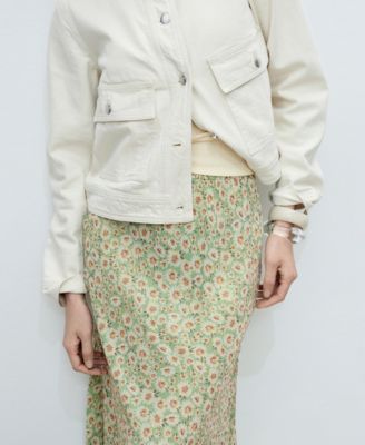 Women's Long Flared Floral Skirt