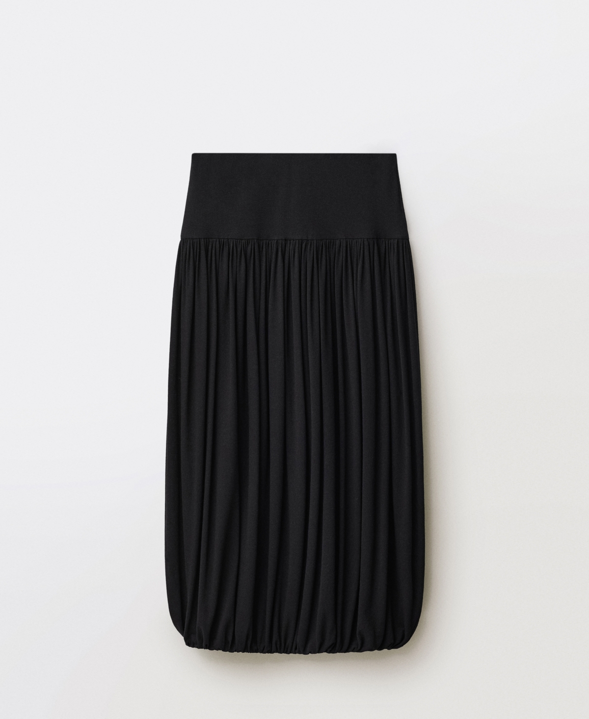 Mango Balloon-effect Midi-skirt Black In Black