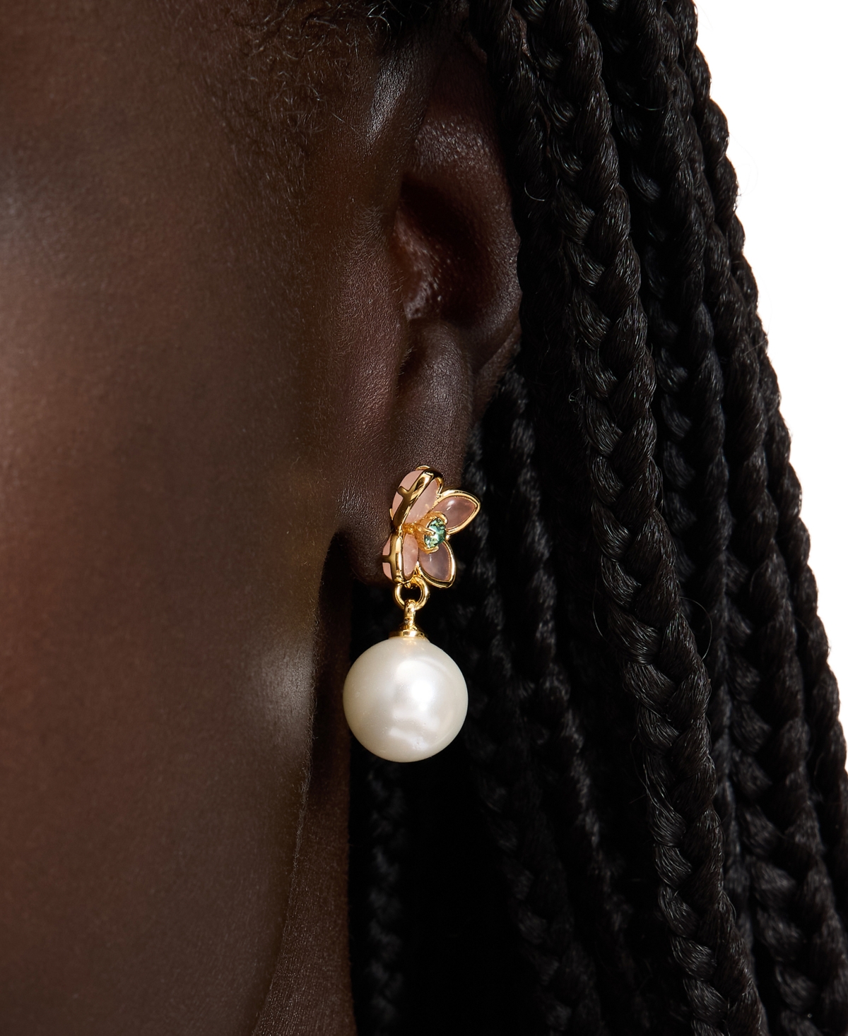 Kate Spade New York Pastel Petals Mixed Stone Flower Drop Earrings In Gold Tone In Multi