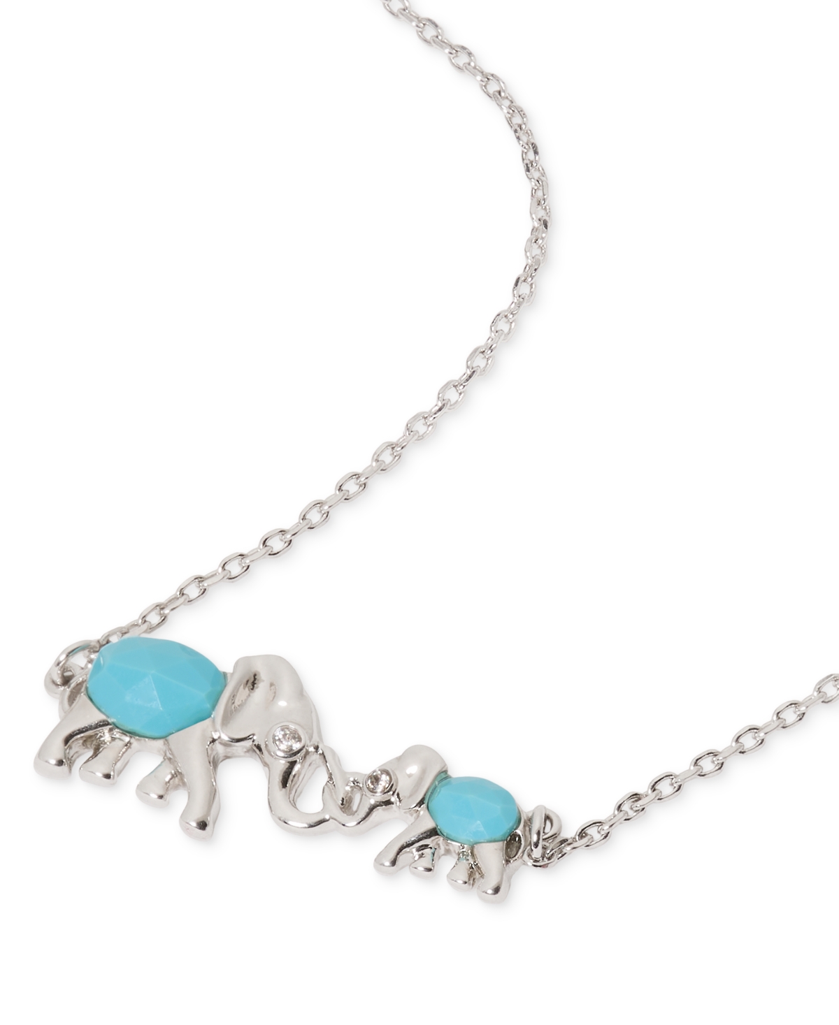 Shop Kate Spade Silver-tone Mama Elephant Stone Charm Bracelet In Clear,silv