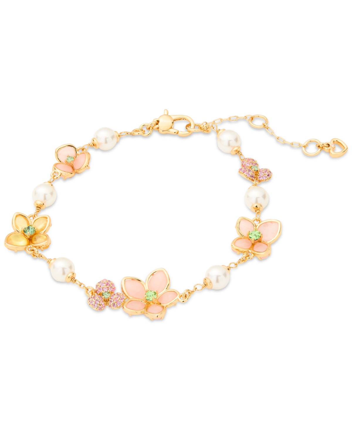 Gold-Tone Pastel Petals Bracelet - Multi