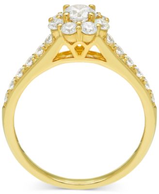 Diamond Halo Engagement Ring (1 ct. t.w.) in 14k Yellow Gold