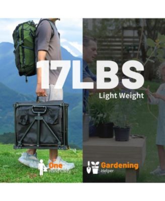 Heavy Duty 350 Lbs Capacity Collapsible Wagon, Outdoor Folding Camping Wagons, Grocery Portable Utility Cart, Adjustable Rolling Carts, All Terrain Sports Wagon with Big Wheels