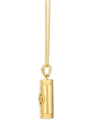 Vanilla Diamond&reg; & Chocolate Diamond&reg; Mezuzah Pendant Necklace in 14k Yellow Gold, 20"