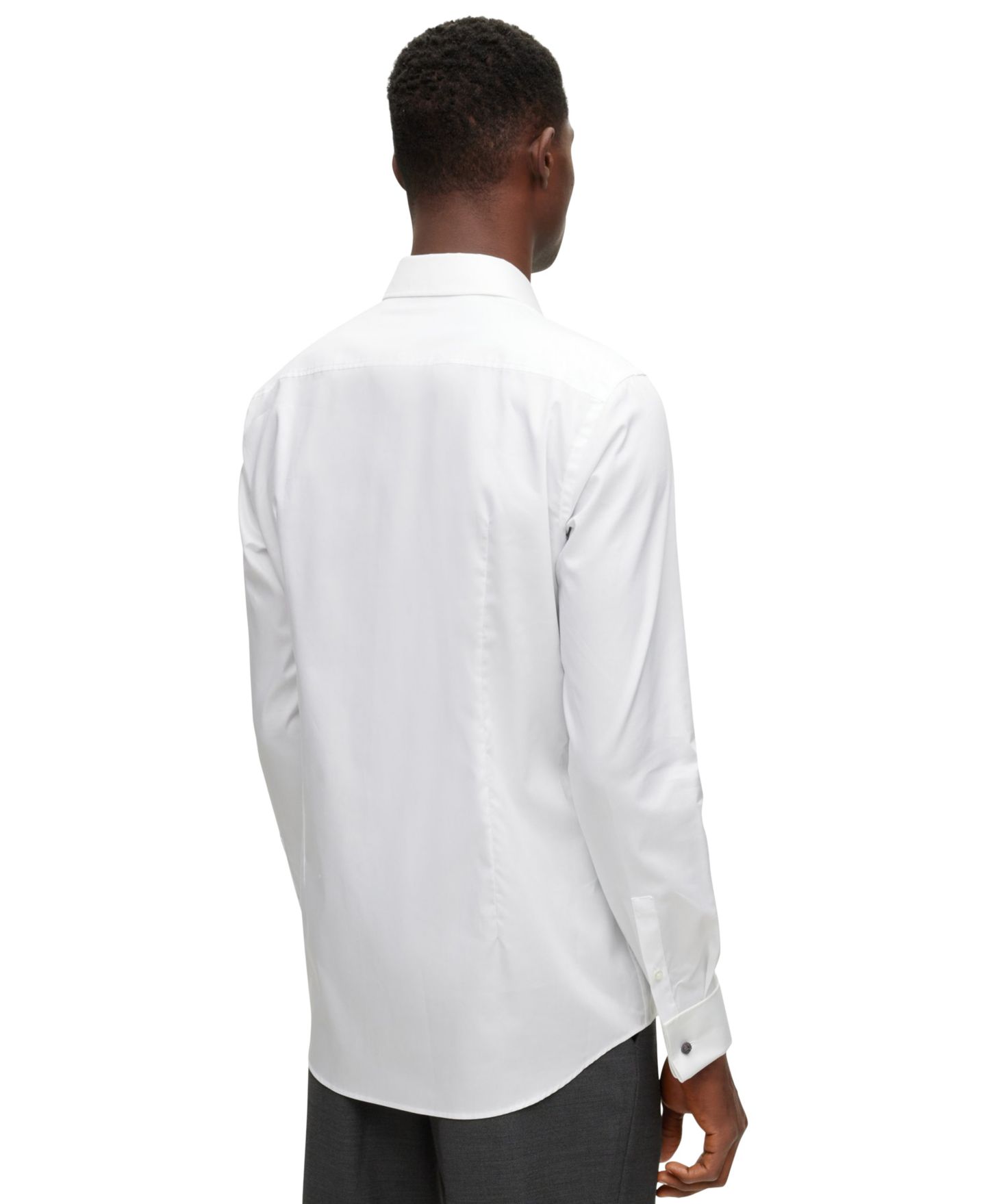 Мужская рубашка Hugo Boss Easy-Iron Stretch Cotton Slim-Fit Dress Shirt, цвет: Белый — фото 4