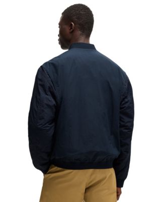 Men's Logo Badge Water-Repellent Bomber Jacket