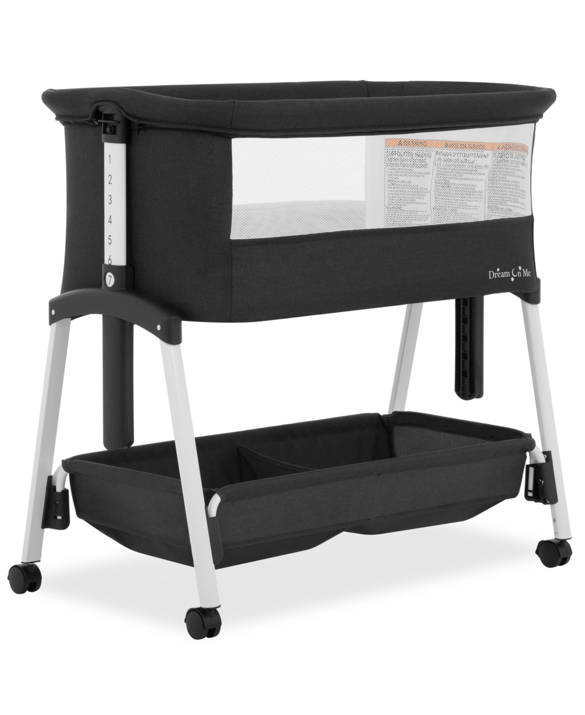 Dream On Me Kids Calypso Portable Bassinet with Wheels Black
