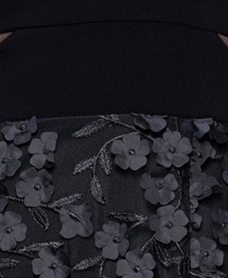 Petite Sleeveless Floral-Textured Gown