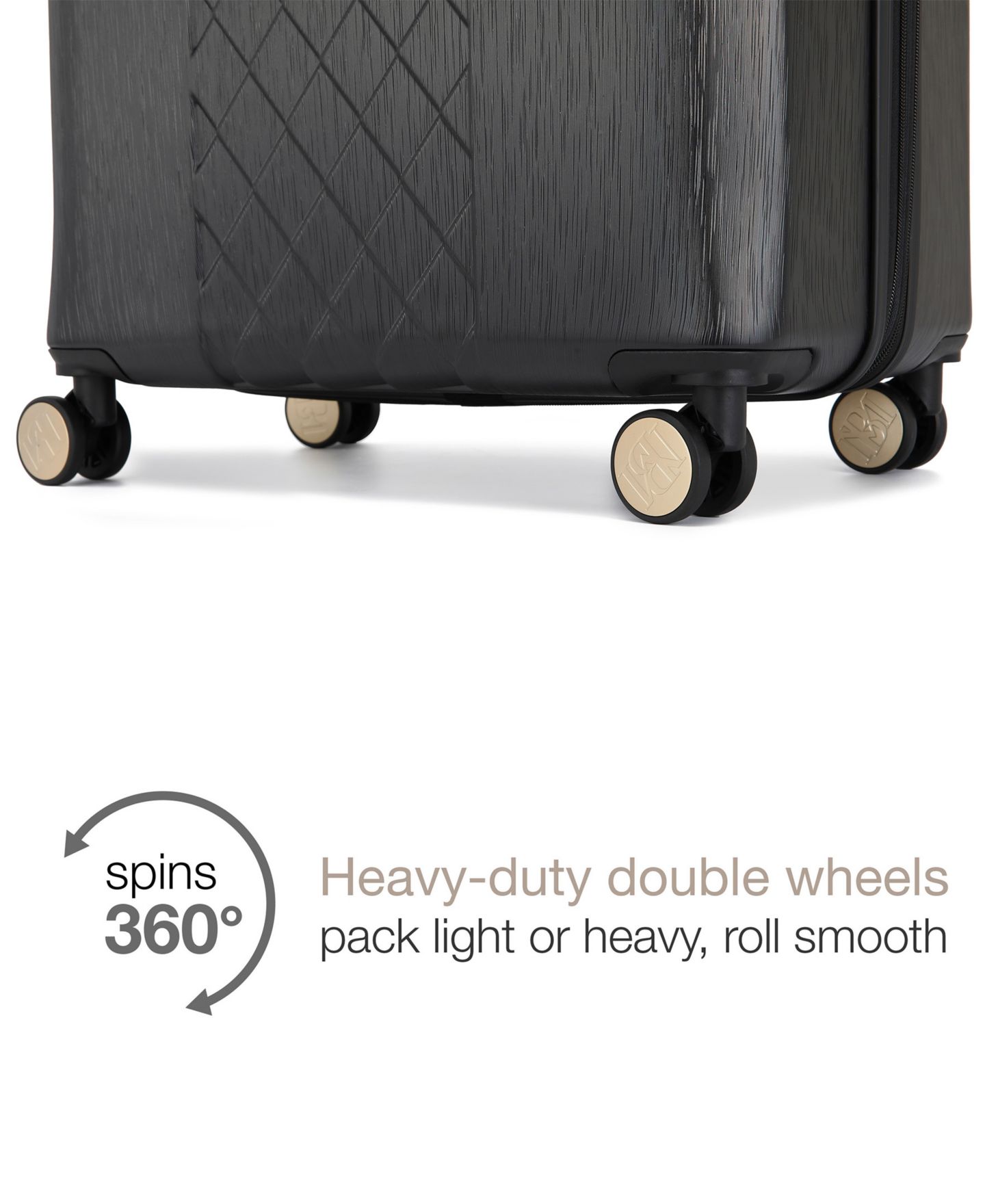 Чемоданы Badgley Mischka Diamond 3-Piece Expandable Spinner Luggage Set, цвет: Чёрный — фото 6