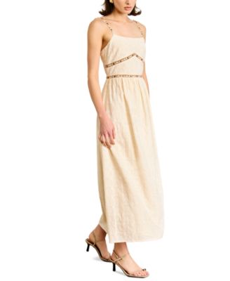 Women's Aurelia Embroidered Cotton Sleeveless Maxi Dress