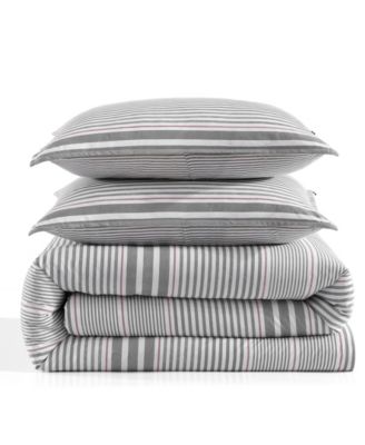 Danbury Stripe Cotton 3-Pc. Comforter Set, King
