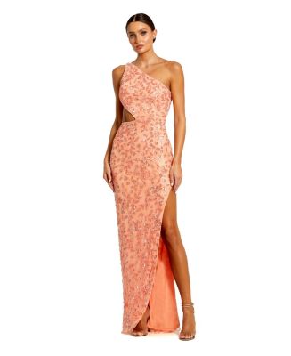 ★新作♪★MAC DUGGAL アシンメトリーホルターネックガウン★ Mac Duggal One Shoulder Jewel Embellished Side Cut Out Satin