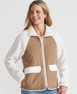 Women's Mixed Media High Pile Fleece Jacket