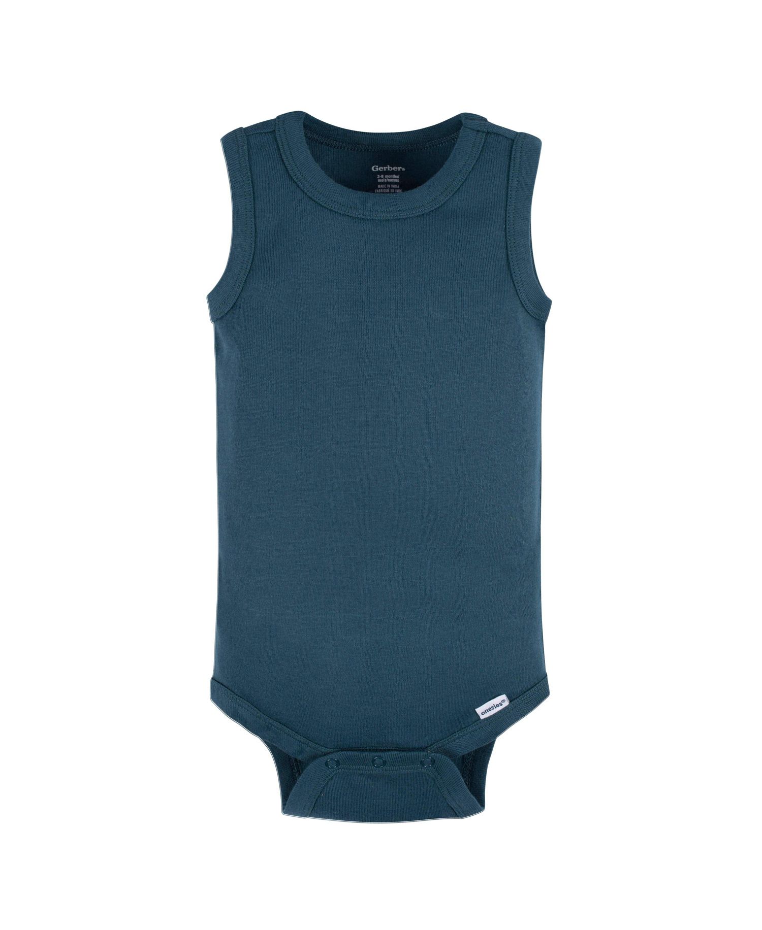 Baby Boys 5-Pack Sleeveless Onesies Bodysuits, Blue Stripe, 0-3 Months