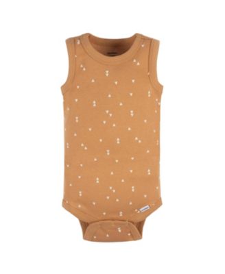 Baby Boys 5-Pack Sleeveless Onesies Bodysuits, Blue Stripe, 0-3 Months