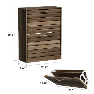 Shoe Cabinet with 2-Shutter Door, Shoe Rack